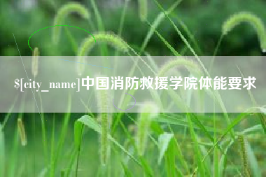 潍坊中国消防救援学院体能要求