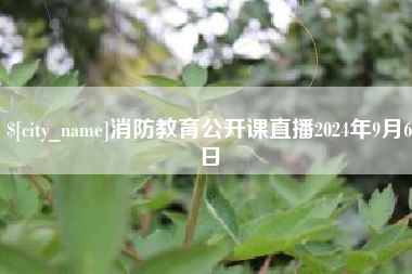 潍坊消防教育公开课直播2024年9月6日