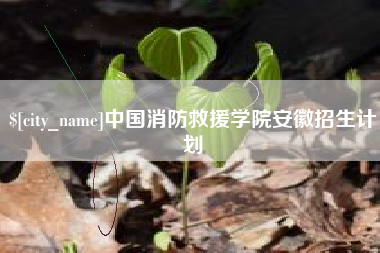 潍坊中国消防救援学院安徽招生计划