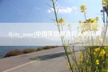 潍坊中国失信被执行人名单网