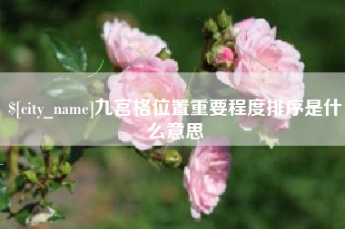 潍坊九宫格位置重要程度排序是什么意思