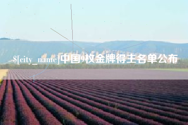 潍坊中国9枚金牌得主名单公布