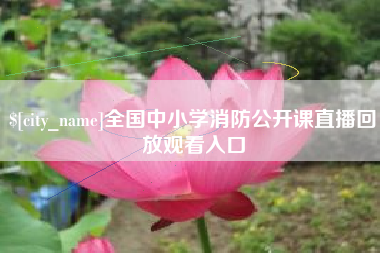 潍坊全国中小学消防公开课直播回放观看入口