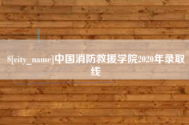 潍坊中国消防救援学院2020年录取线
