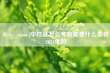 潍坊中控证怎么考取需要什么条件2024年的