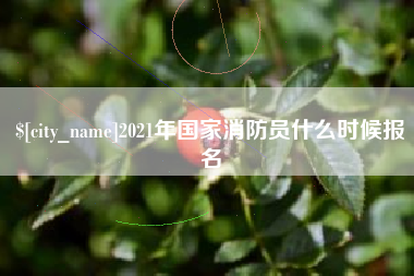 潍坊2021年国家消防员什么时候报名
