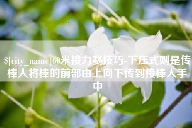 潍坊60米接力赛技巧-下压式则是传棒人将棒的前部由上向下传到接棒人手中