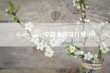 潍坊中国金牌排行榜2024