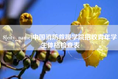 潍坊中国消防救援学院招收青年学生体格检查表